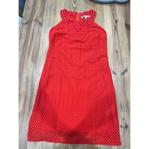 MAX STUDIO Coral Geometric Cutout Halter Neck Sheath‎ Dress Women's Size M